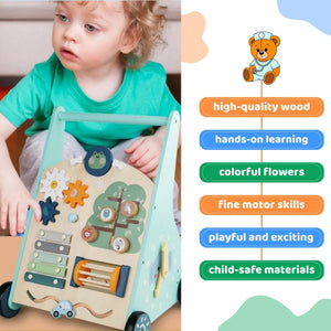 Children's Walker Puzzle Montessori Educational Busy Board Toy Car Wooden Baby Math Toys Sensory Didactic Games Building Blocks - MyLittleTales