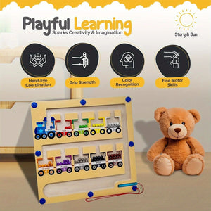 Wooden Maze Board Magnetic Location Maze - MyLittleTales