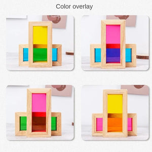 Wooden Rainbow Acrylic Building Blocks Wooden Educational Toys for Children Montessori Toys for Children - MyLittleTales
