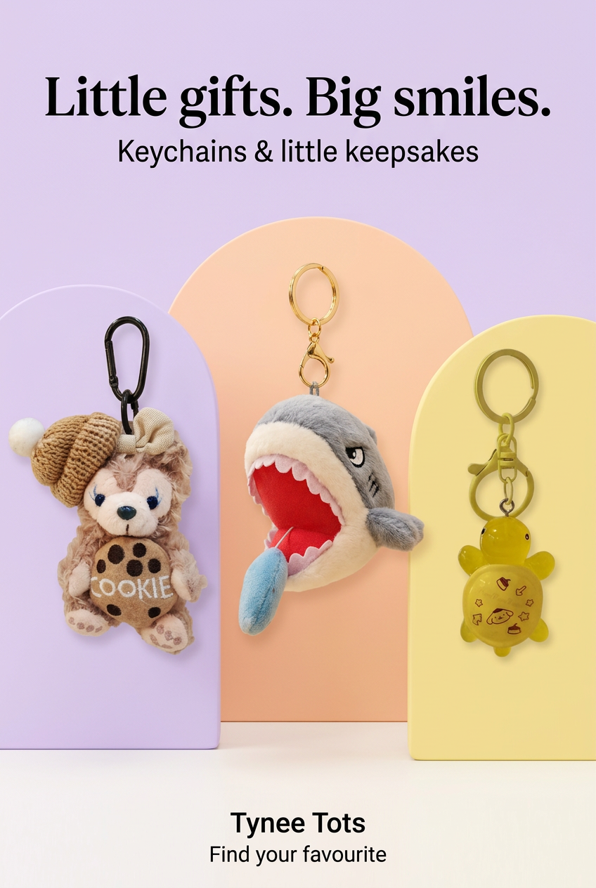 Three keychains gifting poster