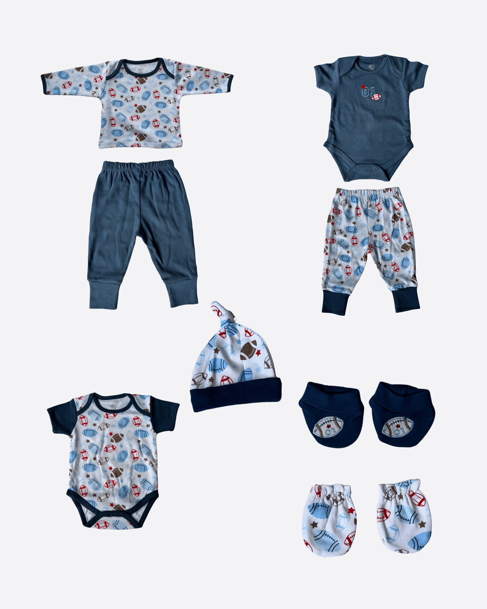 Baby toddlerOutfits 8 - Piece Baby Clothing Set – Themed Outfits for Newborn Boys (0–6 Months)(Multiple Designs) - Tynee Tots