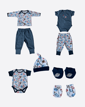 Baby toddlerOutfits 8 - Piece Baby Clothing Set – Themed Outfits for Newborn Boys (0–6 Months)(Multiple Designs) - Tynee Tots