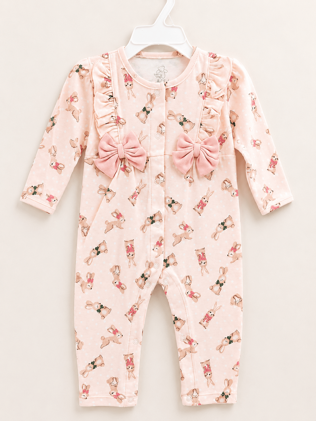 BUNNY BOW RUFFLE BABY ROMPER - Tynee Tots