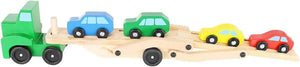 Wooden Double Decker Vehicle | Wooden Transporter Toy Carrier 1 Truck and 4 Cars - MyLittleTales