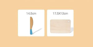 Wooden Fruits Basket Pretend Cutting Fruit Set with Wood Knife & Storage Basket - MyLittleTales