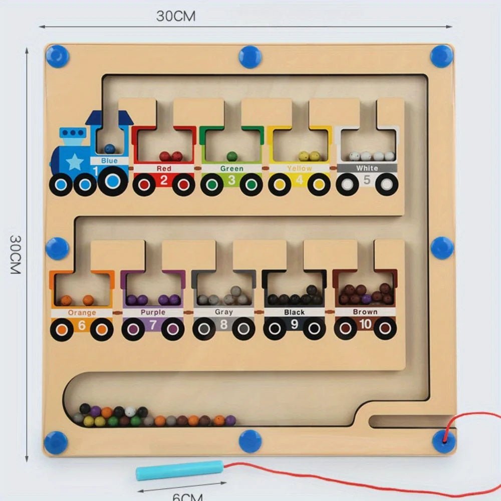 Wooden Maze Board Magnetic Location Maze - MyLittleTales