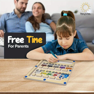 Wooden Maze Board Magnetic Location Maze - MyLittleTales