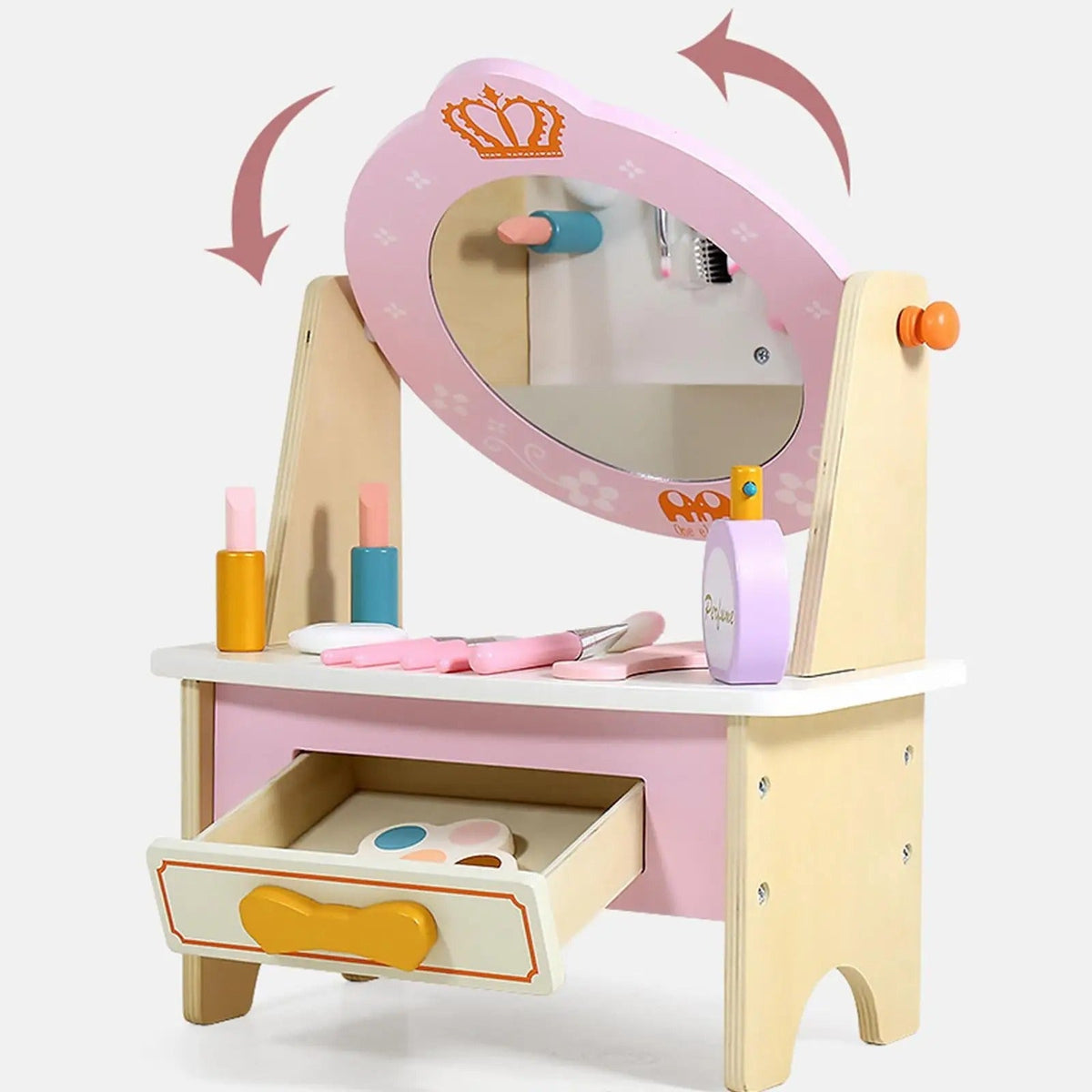 Wooden Montessori Dress up Table - Simulation Makeup Table for Girls Gifts - MyLittleTales