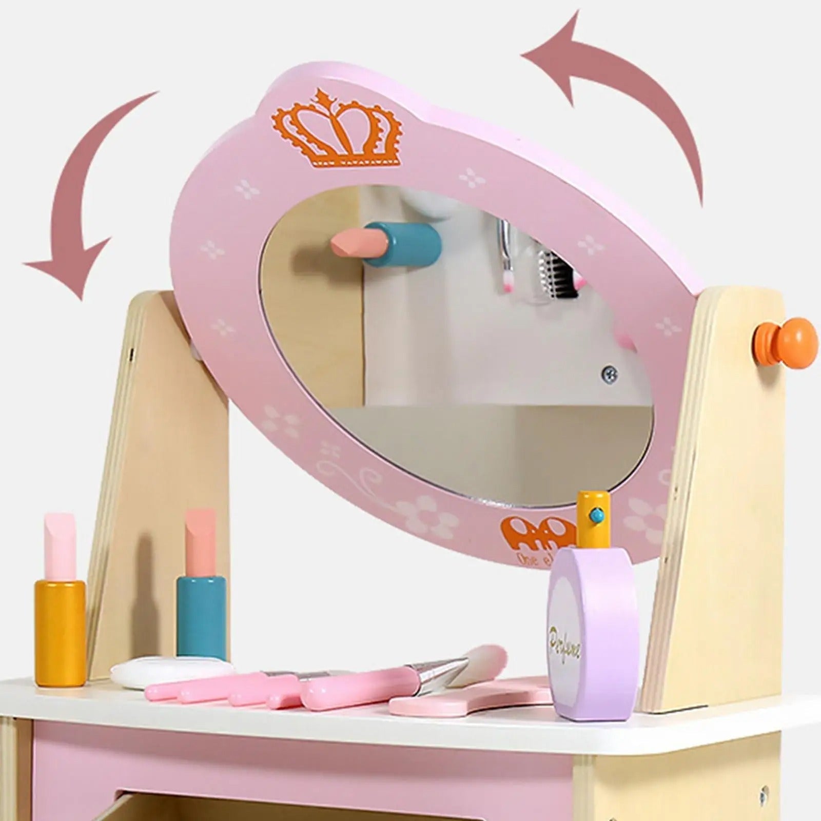 Wooden Montessori Dress up Table - Simulation Makeup Table for Girls Gifts - MyLittleTales