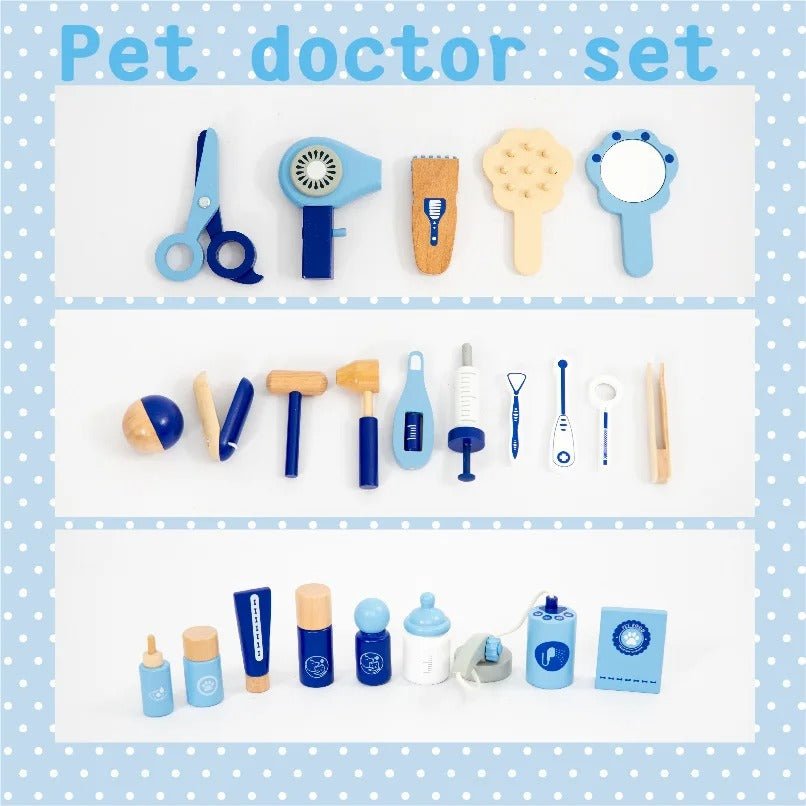 Wooden Pet Doctor Set for Hospital Tool Accessories Simulation Medical Kit - MyLittleTales